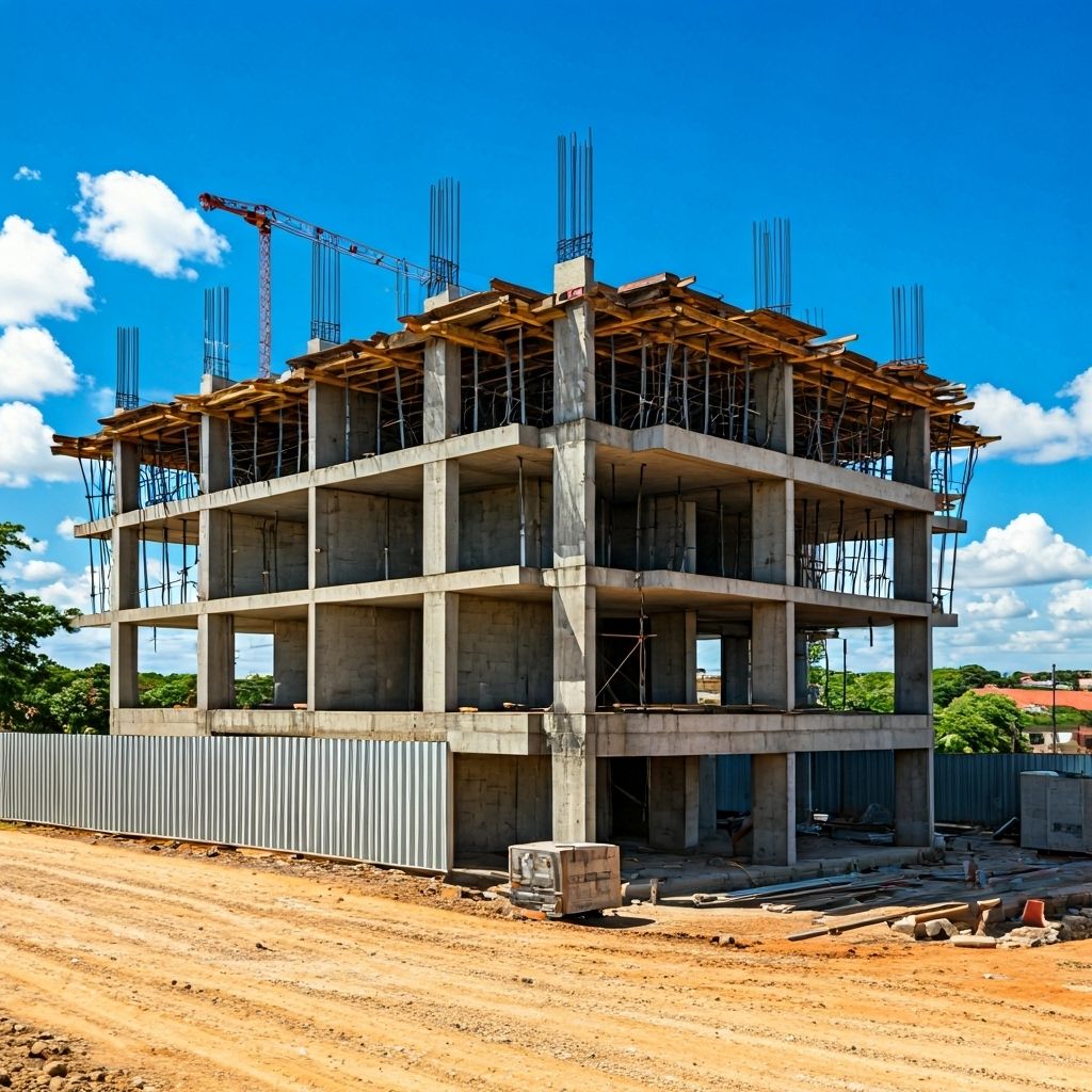 Construção de kitnets em andamento